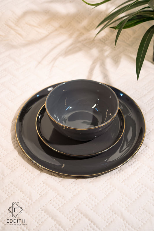 Imperial Gold-Rimmed Dinner Set | 27 Pieces