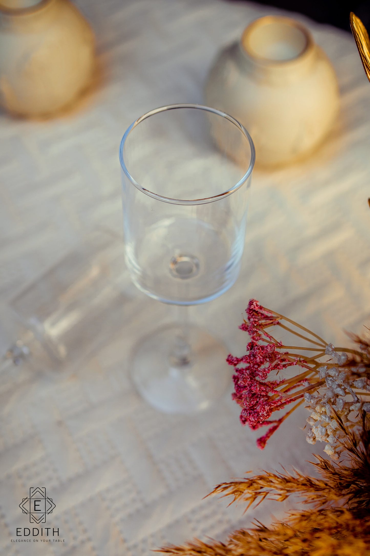 The Silhouette Square-Base Wine Glass-Set of 6 (260 ML)