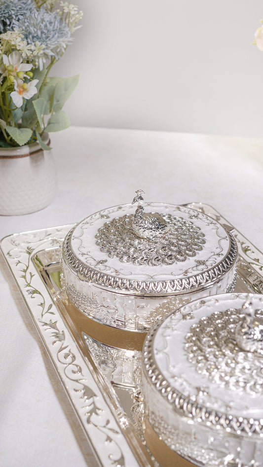 Royal Peacock German Silver Serving Set (3-Piece)