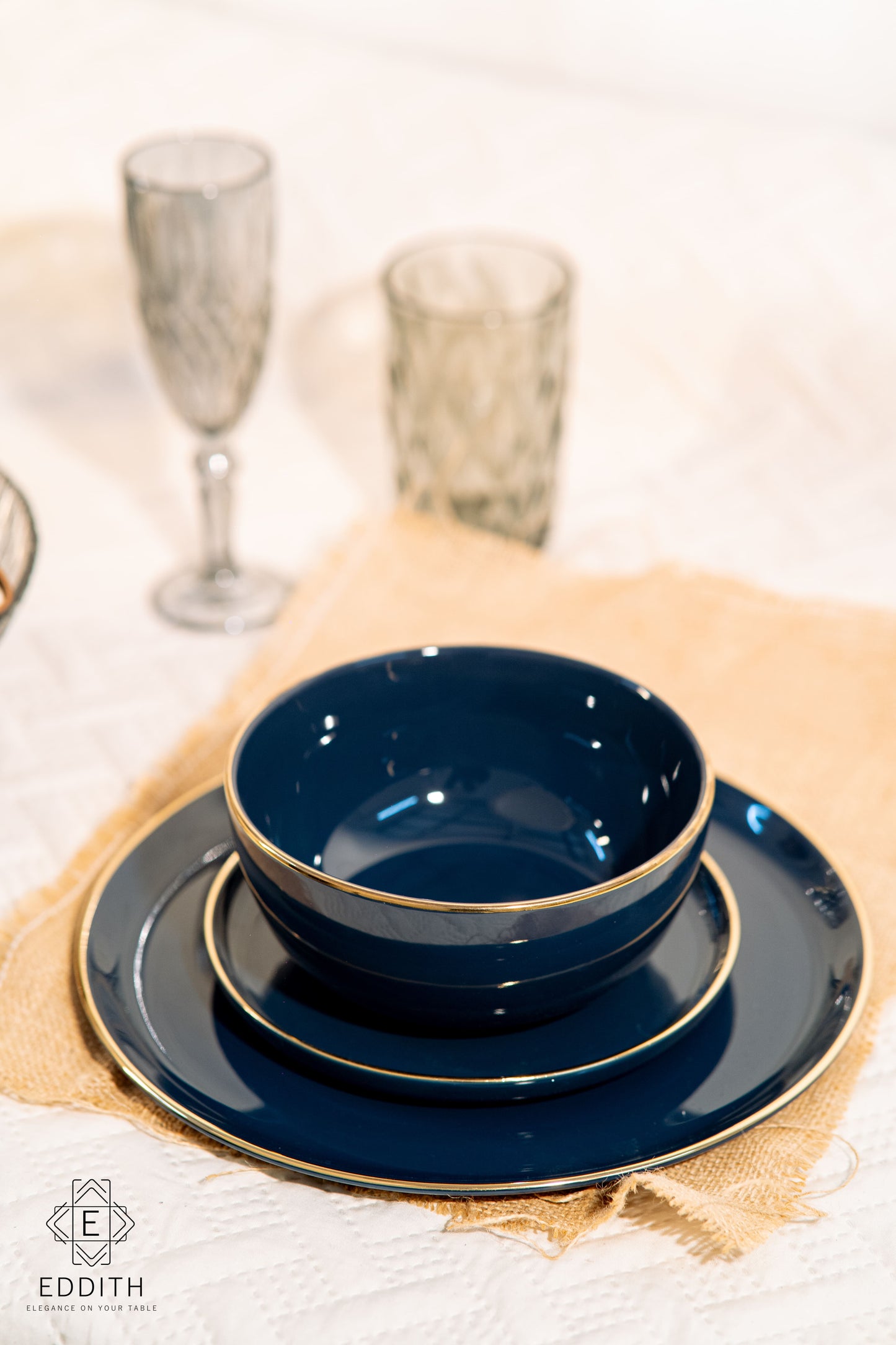Imperial Gold-Rimmed Dinner Set | 27 Pieces