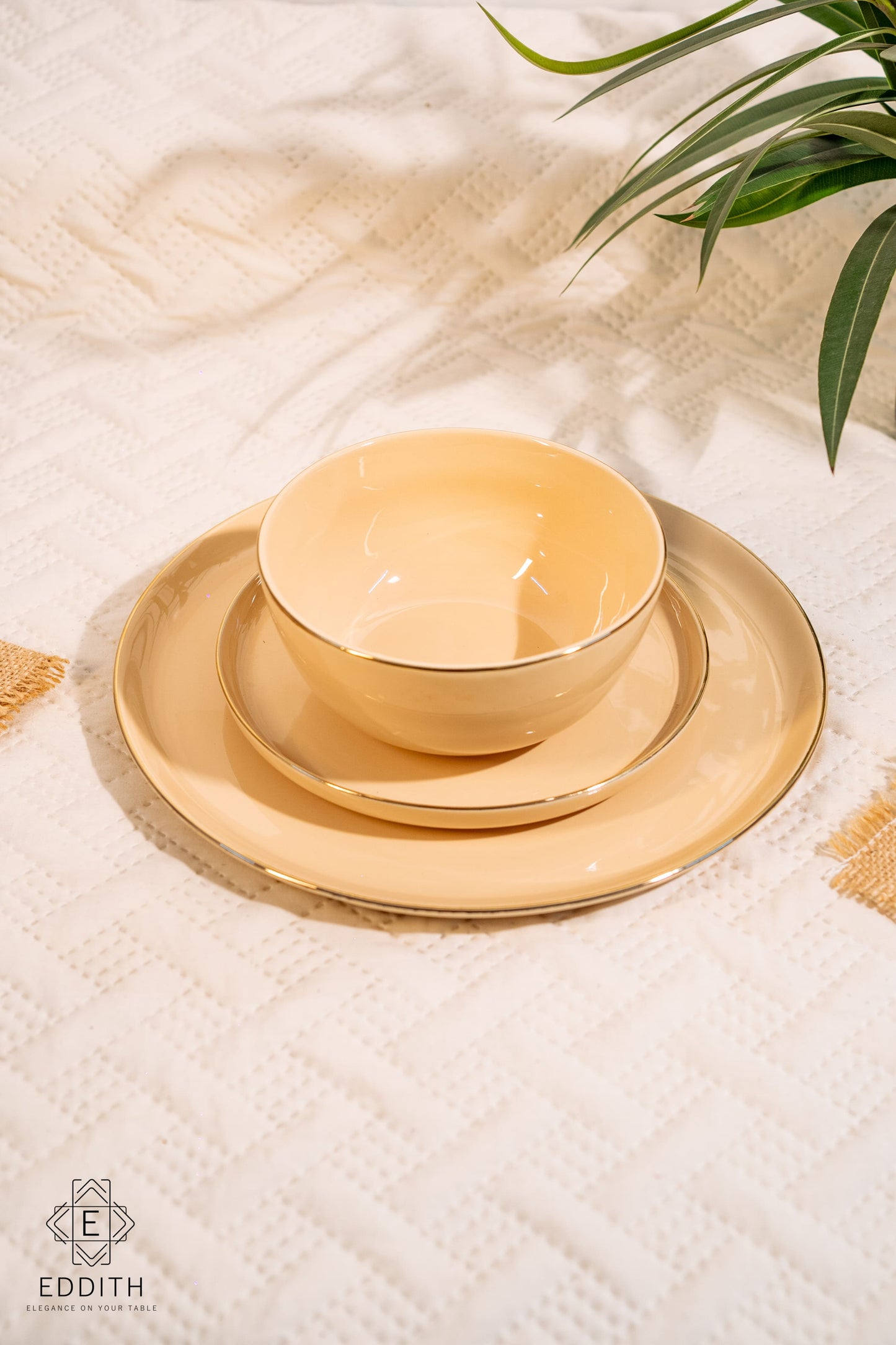 Imperial Gold-Rimmed Dinner Set | 27 Pieces