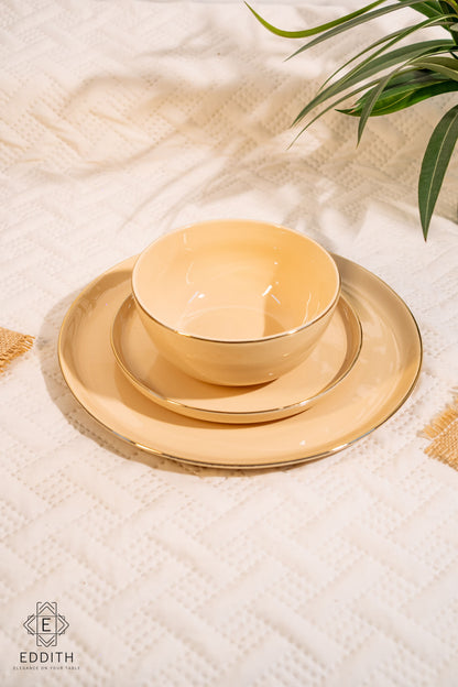 Imperial Gold-Rimmed Dinner Set | 27 Pieces