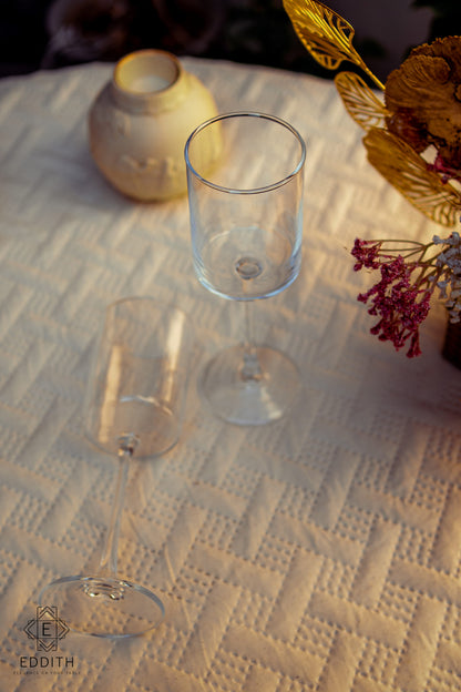 The Silhouette Square-Base Wine Glass-Set of 6 (260 ML)
