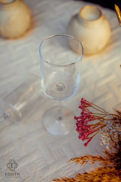 The Silhouette Square-Base Wine Glass-Set of 6 (260 ML)