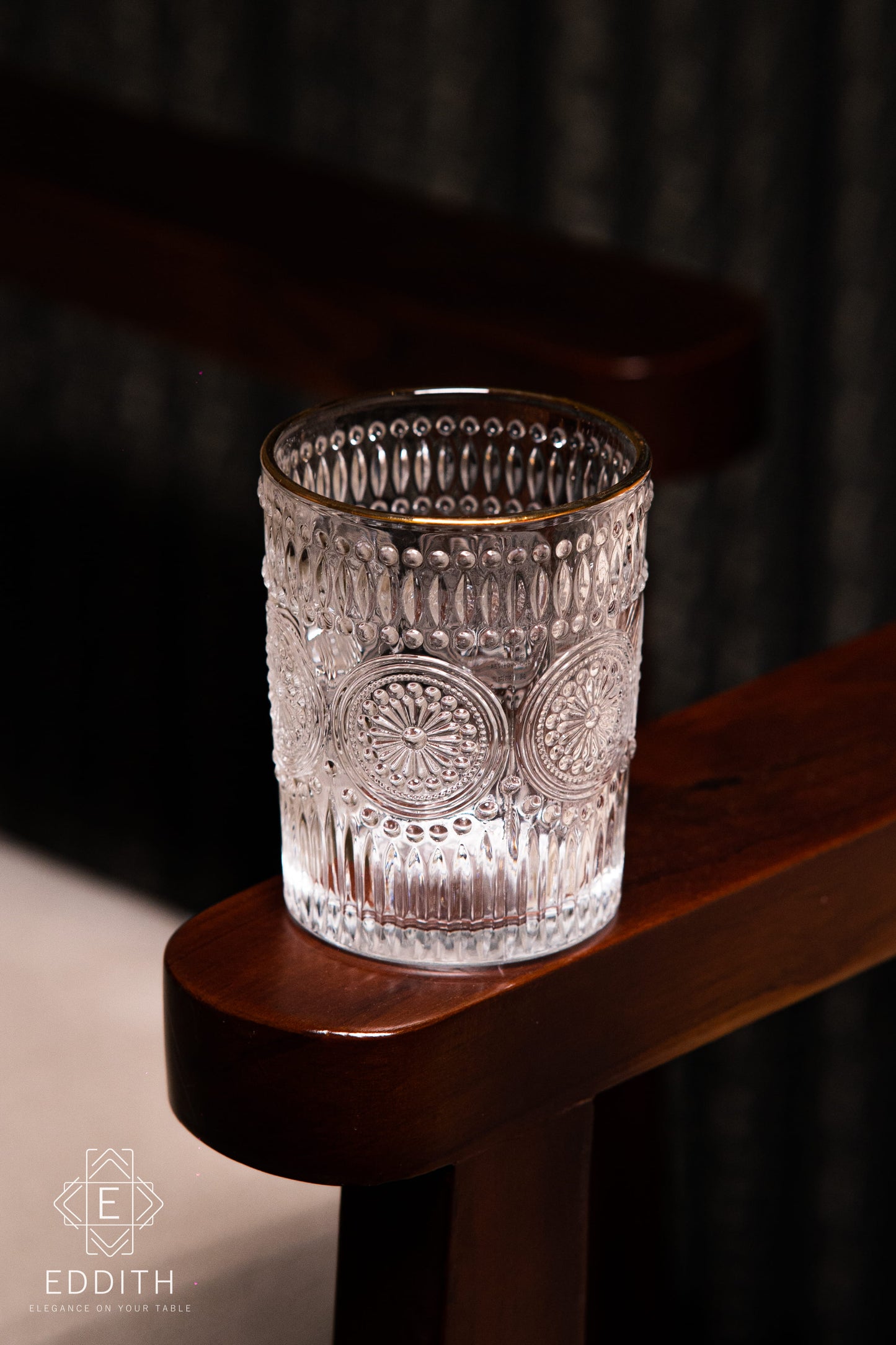 Noir Crest Whiskey Glasses – Set of 6 (340 ml)