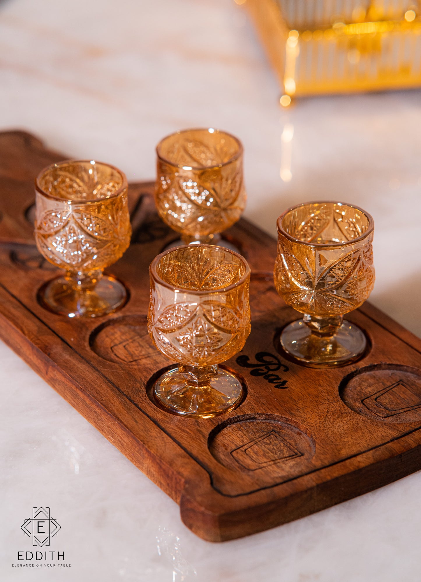 Gilded Ember Shot Glasses – Set of 6 (65 ml)