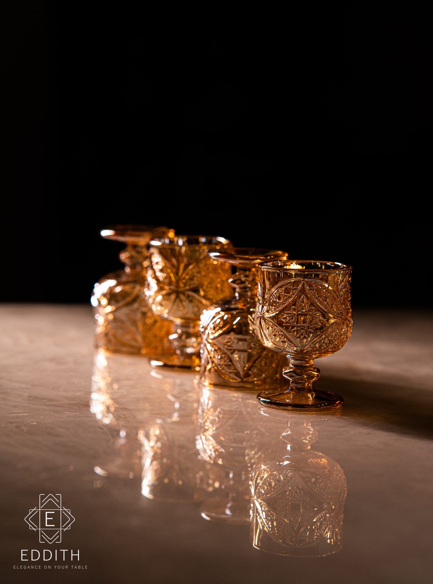 Gilded Ember Shot Glasses – Set of 6 (65 ml)