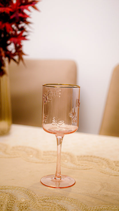 Butterfly Embossed Wine Glass Set (6-Piece)