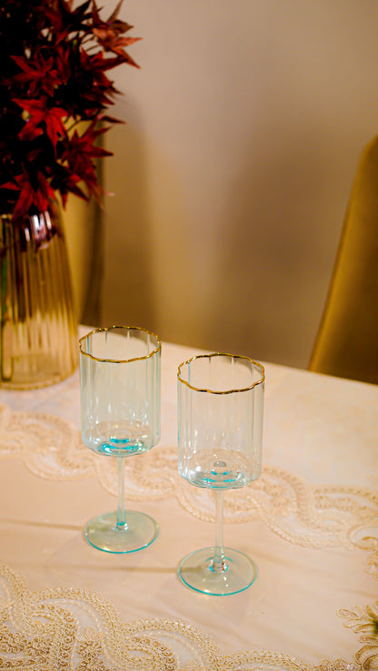 Scalloped Ribbed Wine Glass Set (6-Piece)
