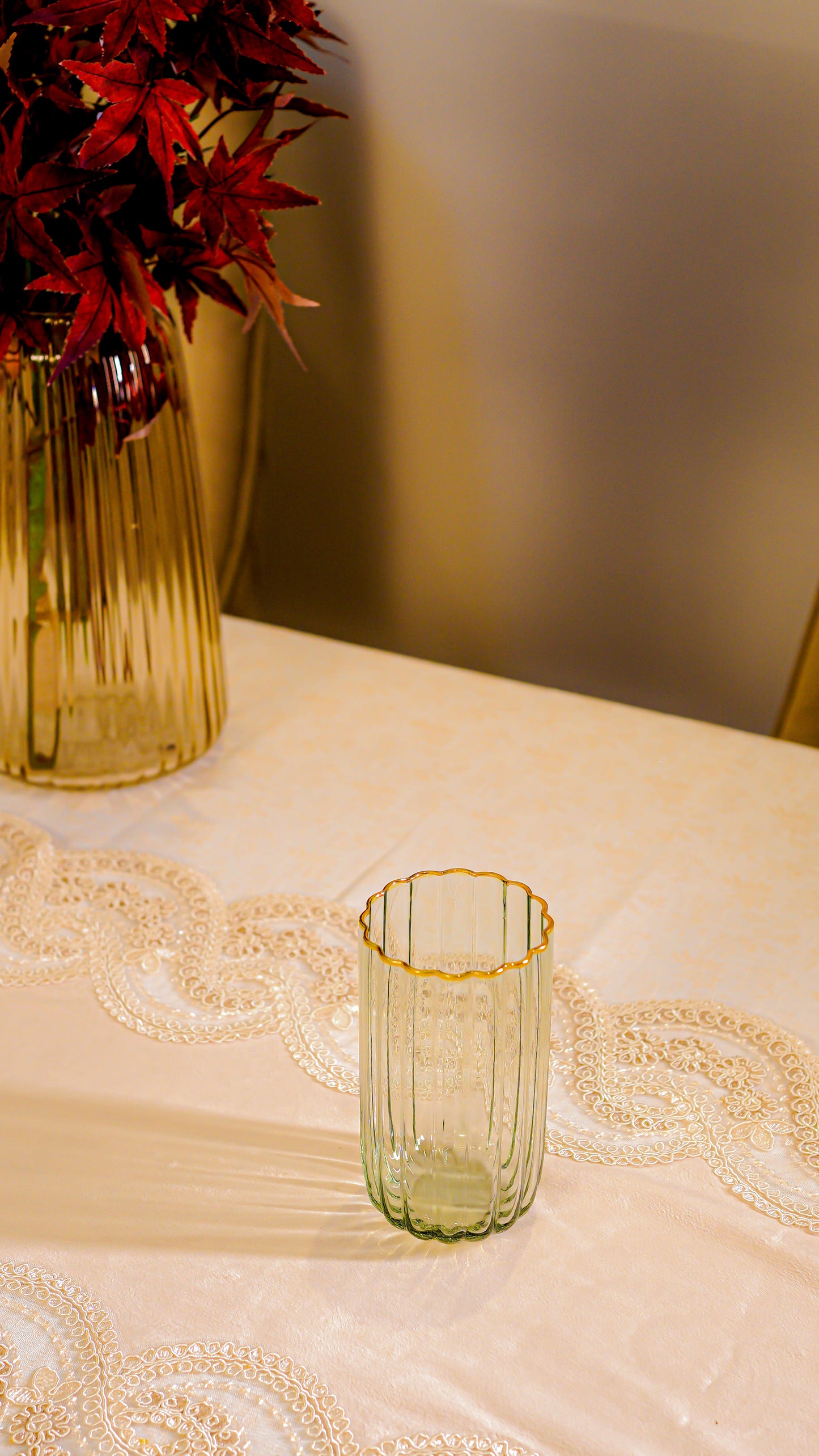 Scalloped Ribbed Water Tumbler Set (6-Piece)