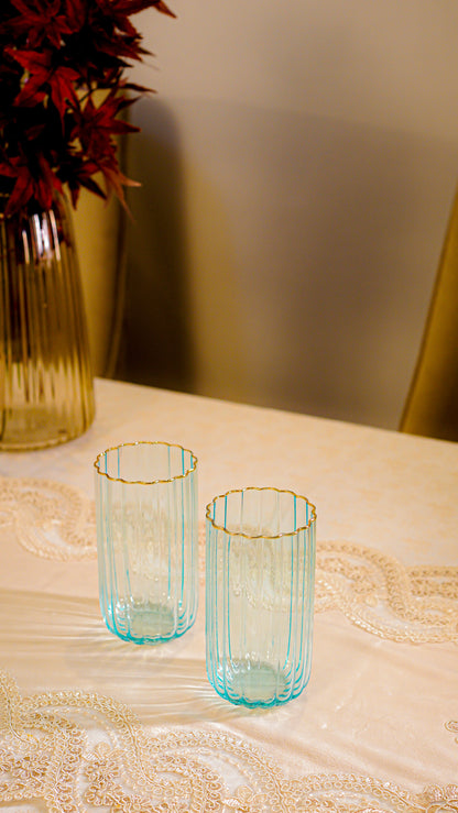 Scalloped Ribbed Water Tumbler Set (6-Piece)