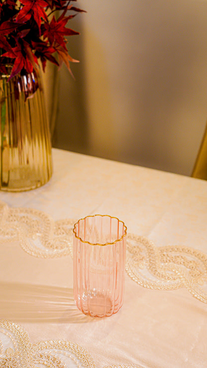 Scalloped Ribbed Water Tumbler Set (6-Piece)