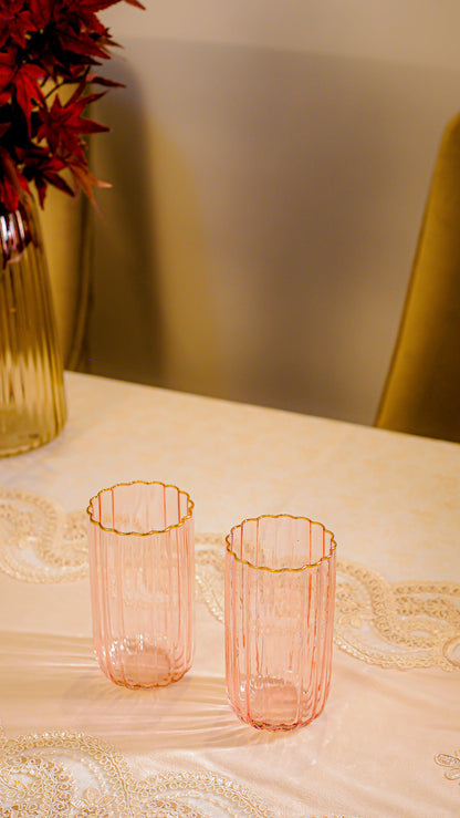 Scalloped Ribbed Water Tumbler Set (6-Piece)