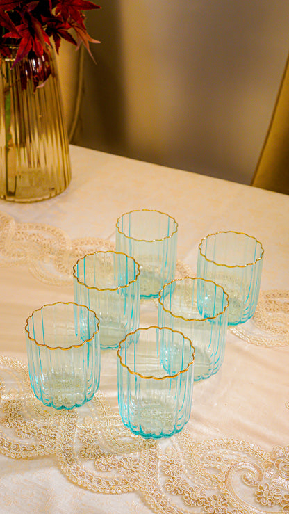 Scalloped Ribbed Whiskey Glass Set (6-Piece)