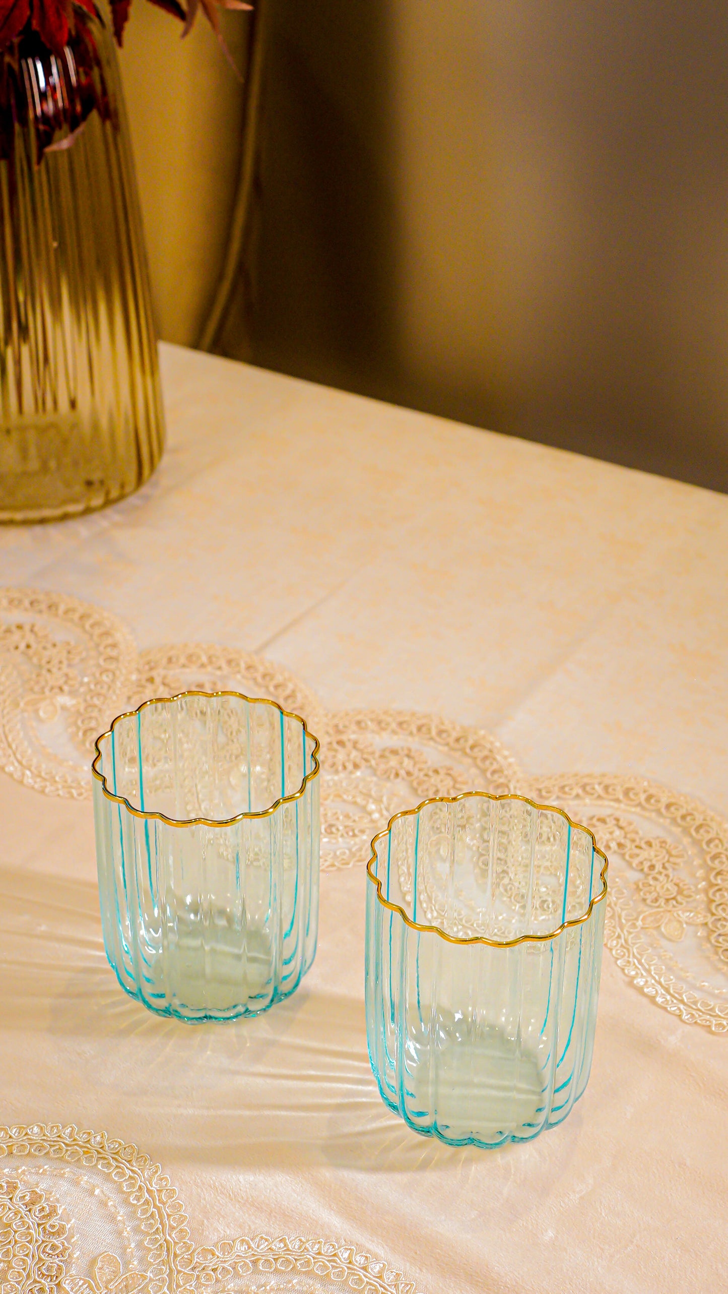 Scalloped Ribbed Whiskey Glass Set (6-Piece)
