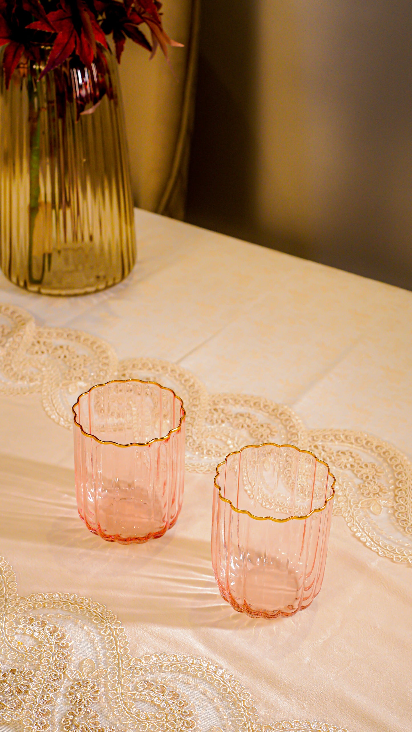 Scalloped Ribbed Whiskey Glass Set (6-Piece)