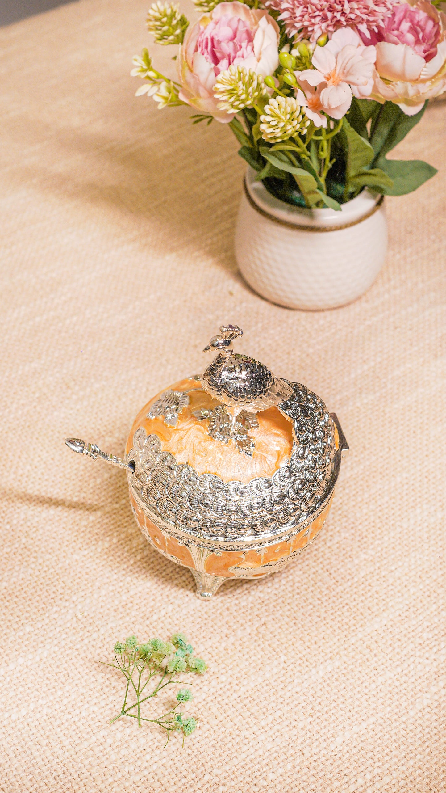 Royal Peacock German Silver Serving Jar (1-Piece)