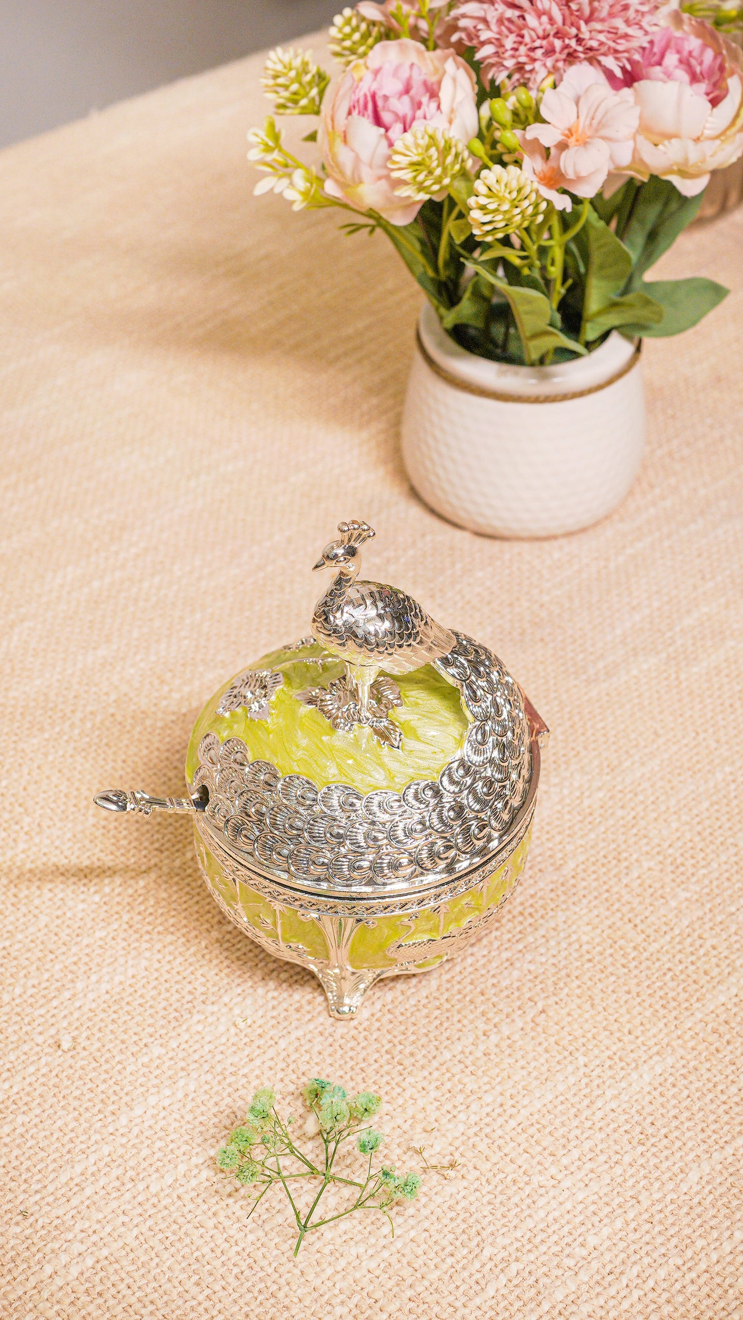 Royal Peacock German Silver Serving Jar (1-Piece)