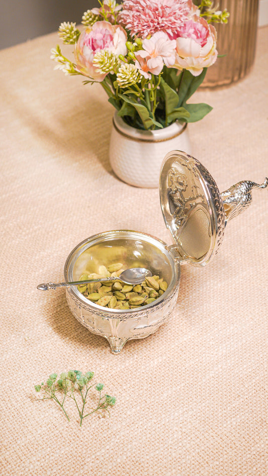 Royal Peacock German Silver Serving Jar (1-Piece)