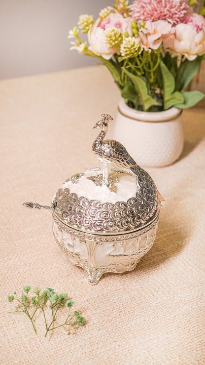 Royal Peacock German Silver Serving Jar (1-Piece)