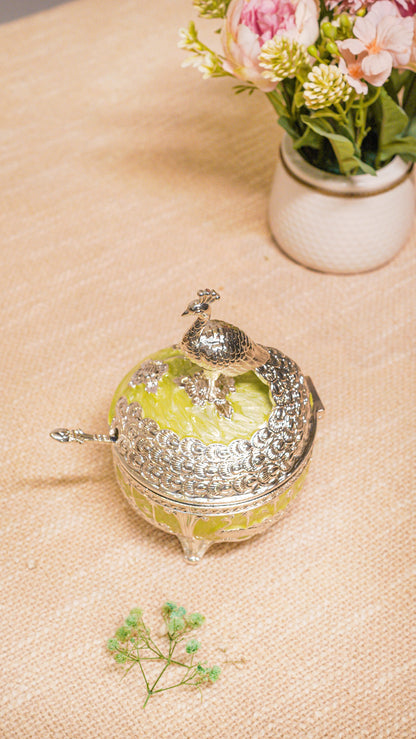 Royal Peacock German Silver Serving Jar (1-Piece)
