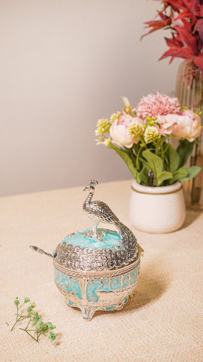 Royal Peacock German Silver Serving Jar (1-Piece)