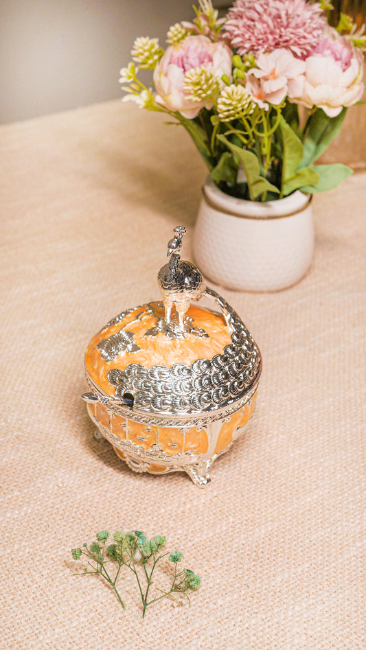 Royal Peacock German Silver Serving Jar (1-Piece)