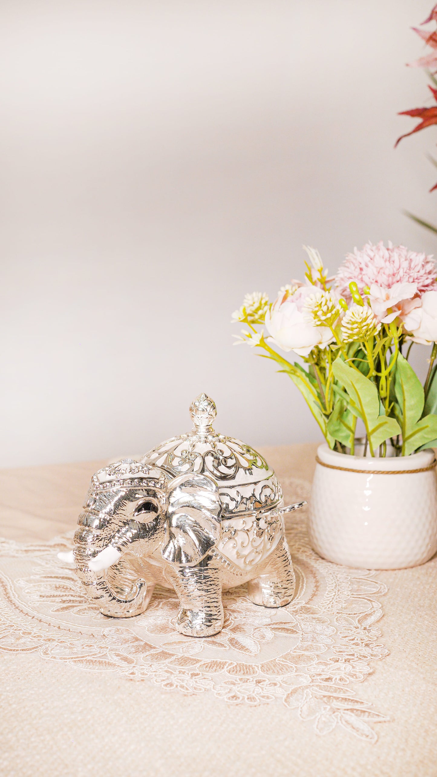 Royal Peacock German Silver Serving Jar (1-Piece)