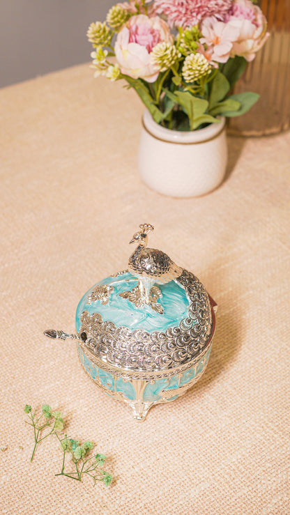 Royal Peacock German Silver Serving Jar (1-Piece)