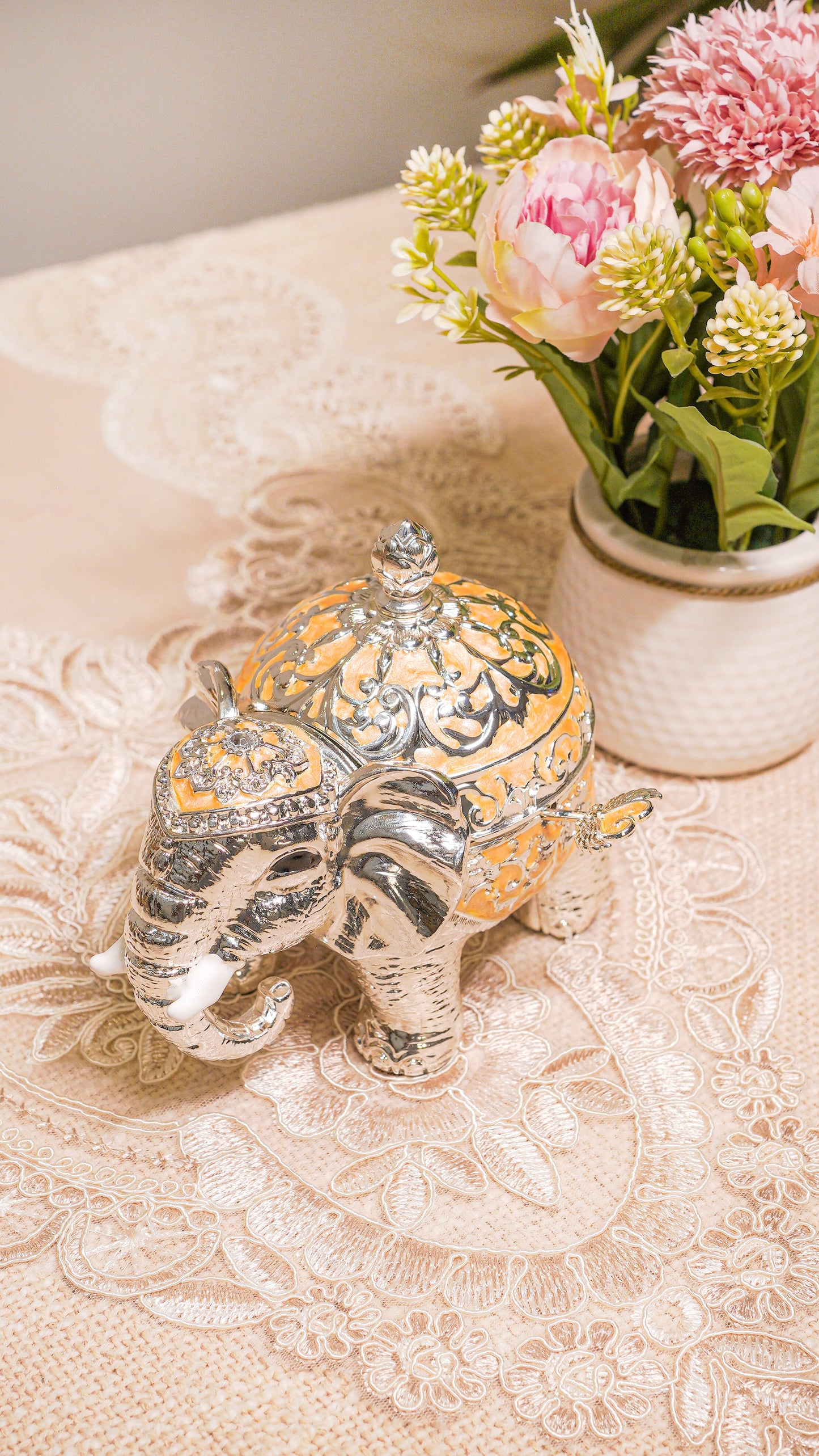 Royal Elephant German Silver Serving Jar (1-Piece)