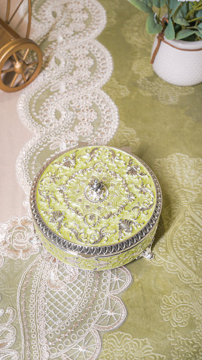 Royal Oval German Silver 2-Compartment Jar