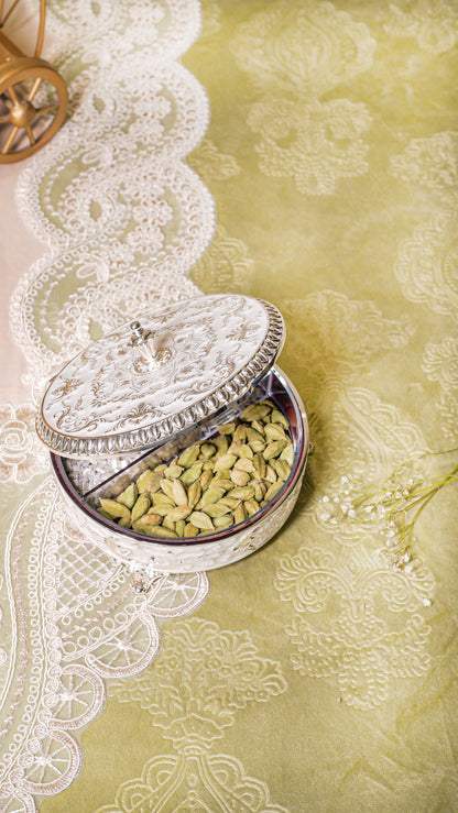 Royal Oval German Silver 2-Compartment Jar
