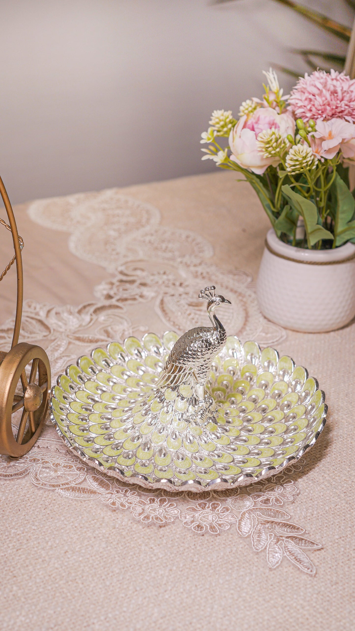 Royal Peacock German Silver Serving Platter
