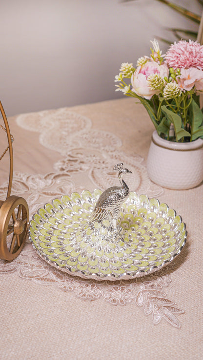 Royal Peacock German Silver Serving Platter