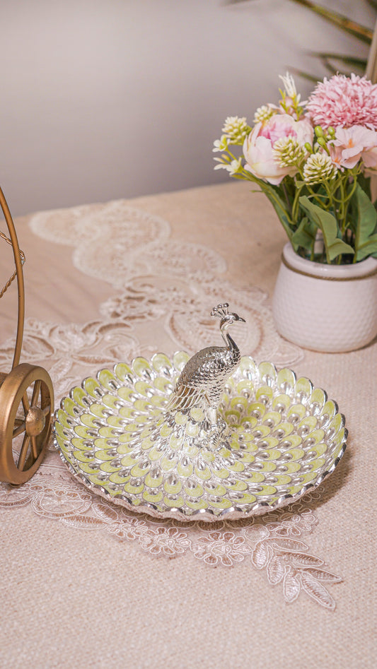Royal Peacock German Silver Serving Platter