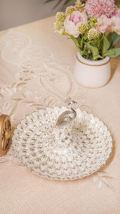 Royal Peacock German Silver Serving Platter
