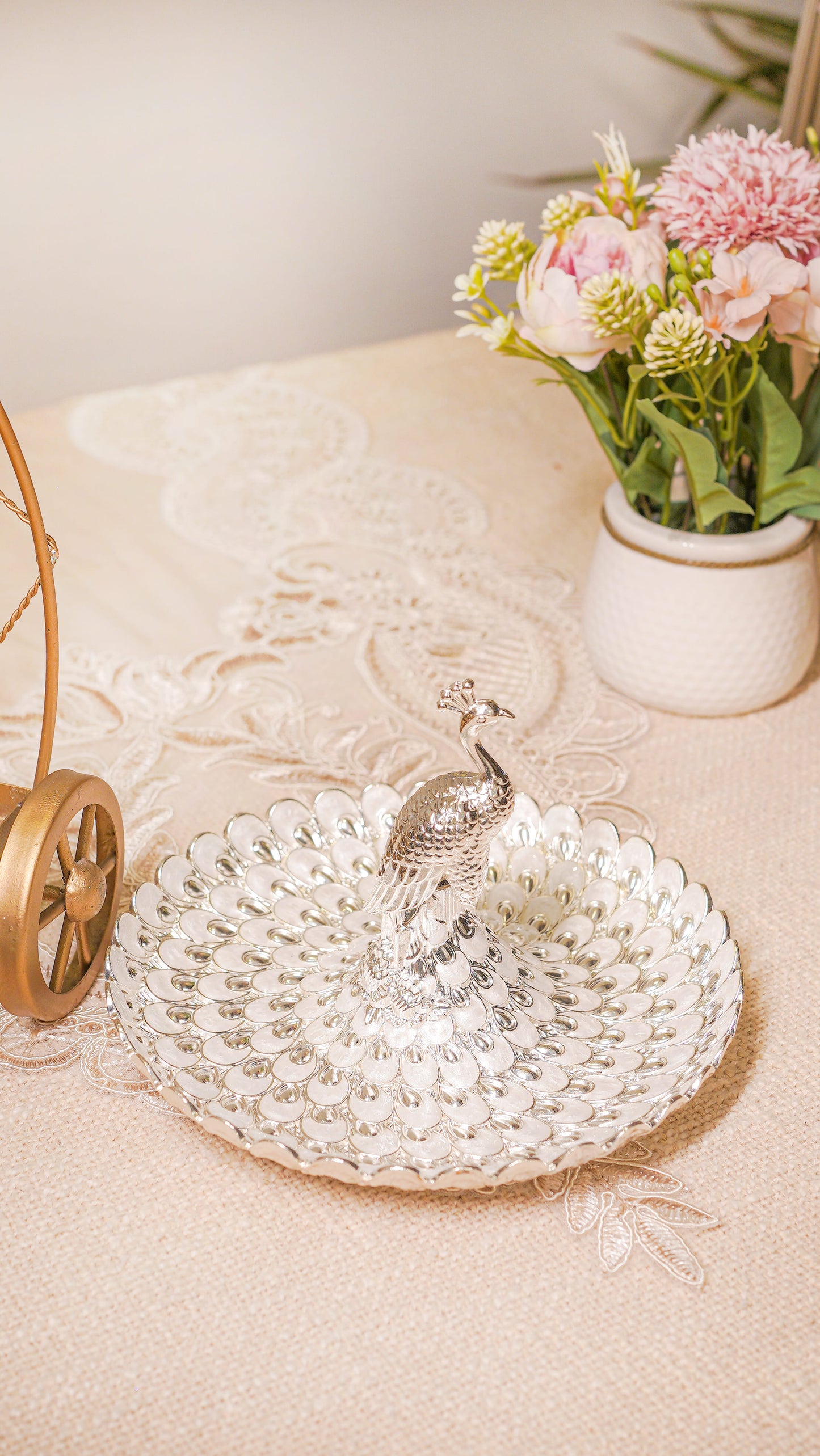 Royal Peacock German Silver Serving Platter