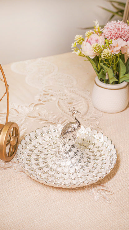 Royal Peacock German Silver Serving Platter
