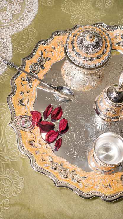 Royal German Silver Pooja Thali Set (7-Piece)