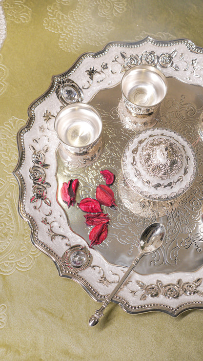 Royal German Silver Pooja Thali Set (7-Piece)