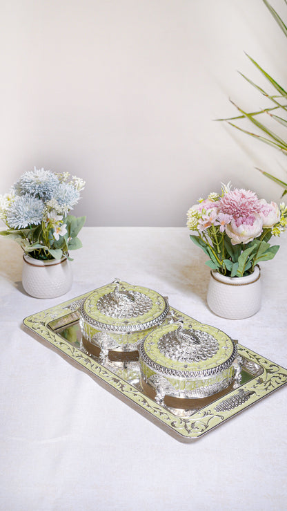 Royal Peacock German Silver Serving Set (3-Piece)