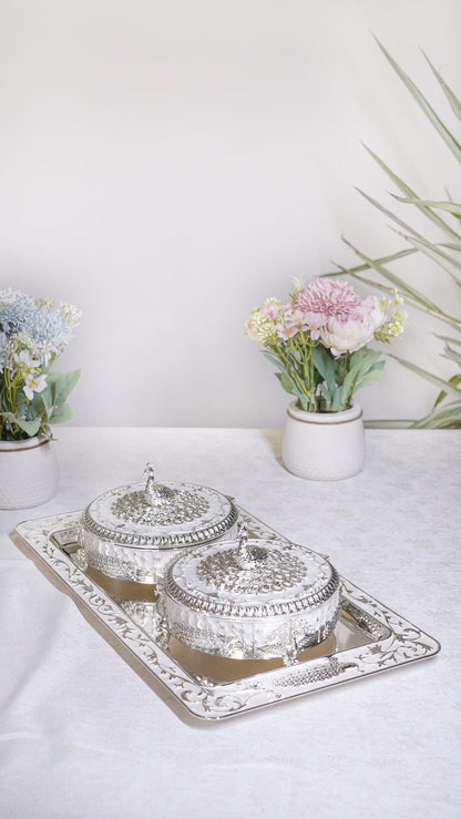 Royal Peacock German Silver Serving Set (3-Piece)
