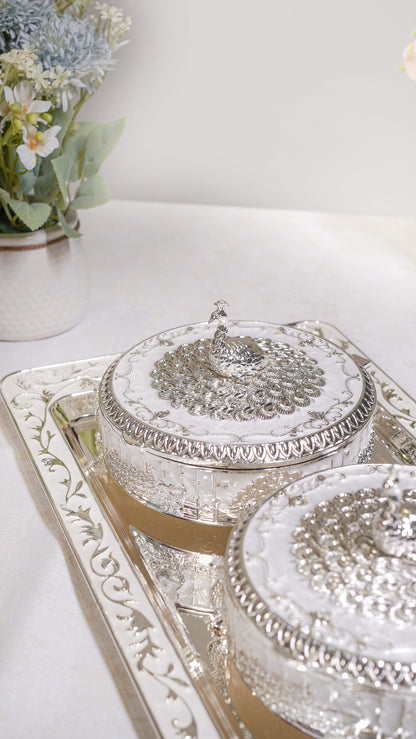 Royal Peacock German Silver Serving Set (3-Piece)