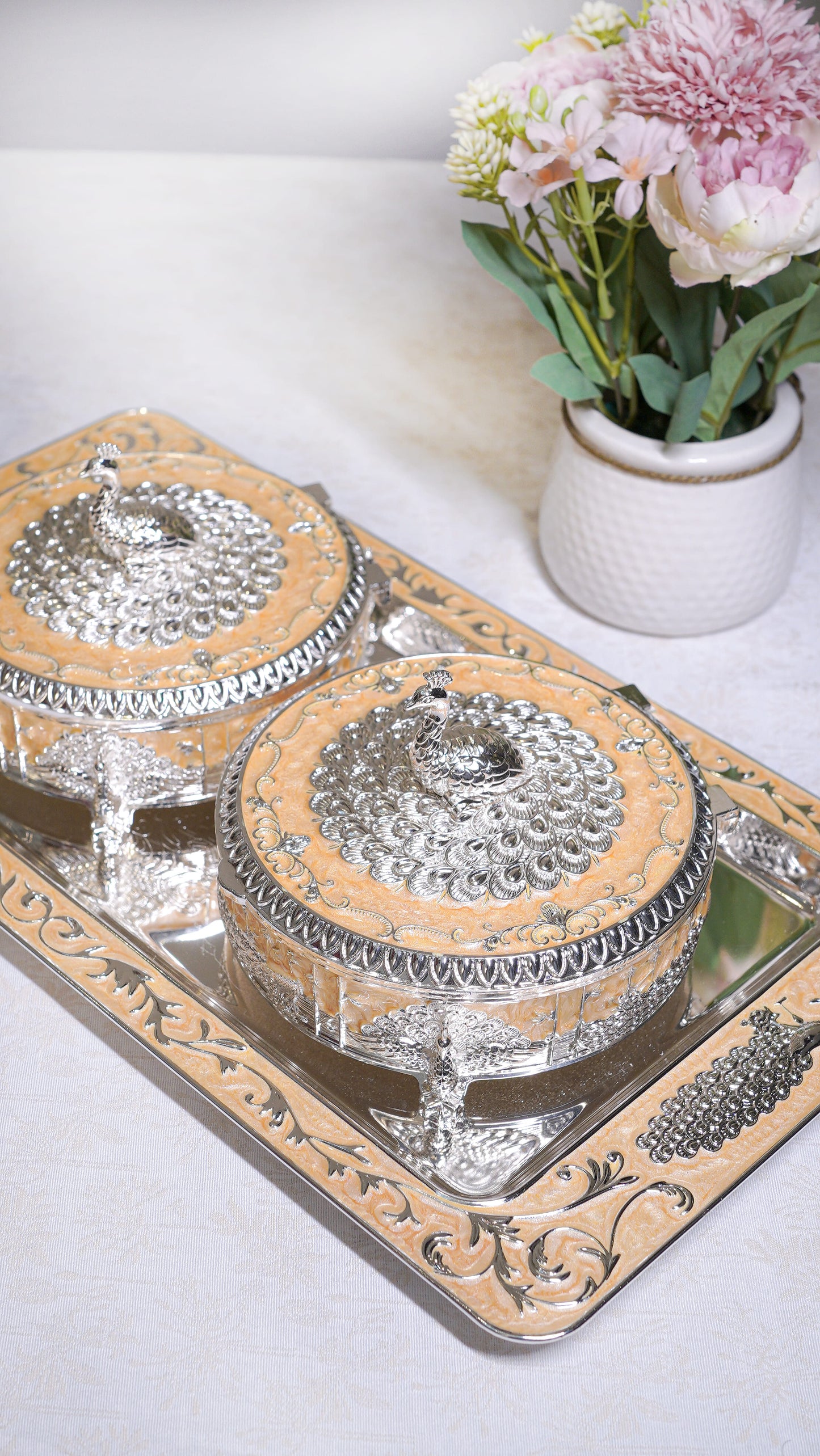 Royal Peacock German Silver Serving Set (3-Piece)