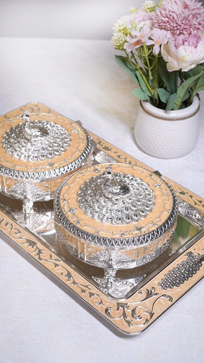 Royal Peacock German Silver Serving Set (3-Piece)