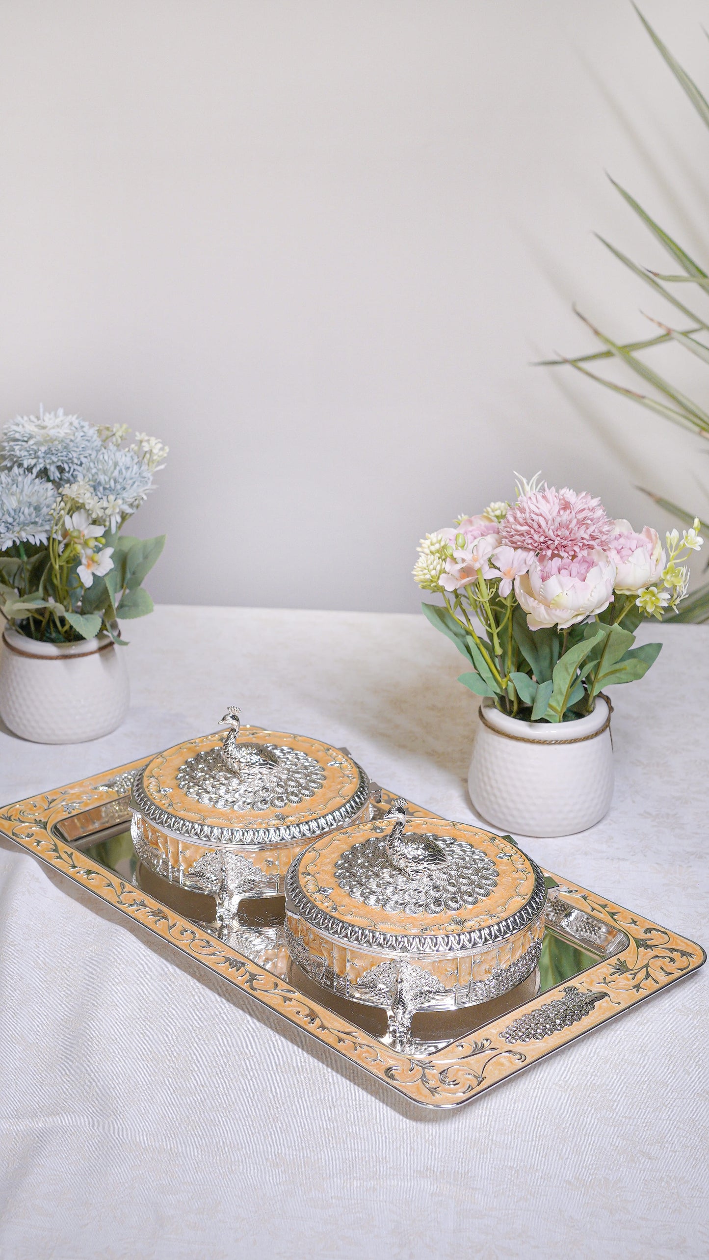 Royal Peacock German Silver Serving Set (3-Piece)