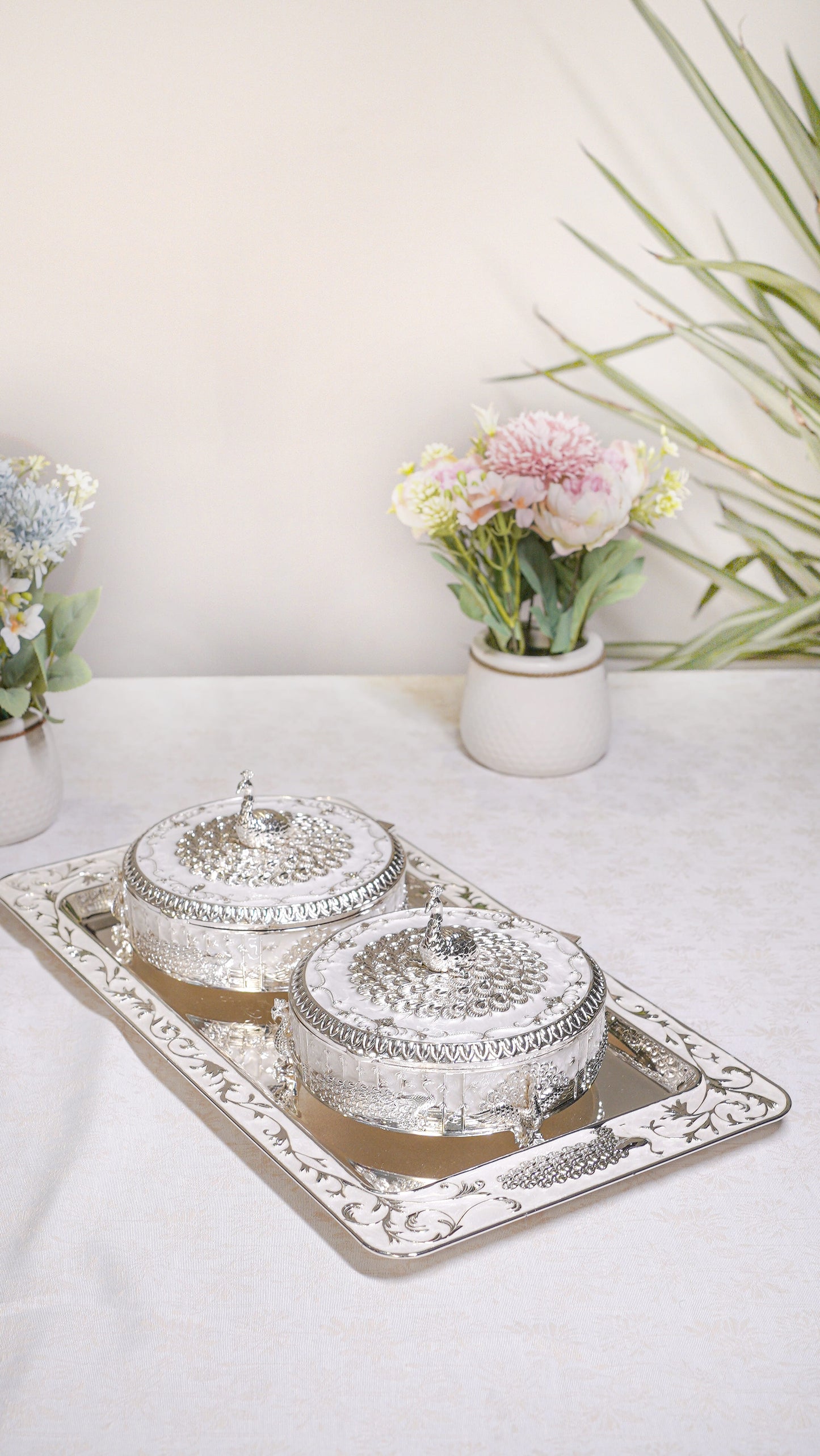 Royal Peacock German Silver Serving Set (3-Piece)