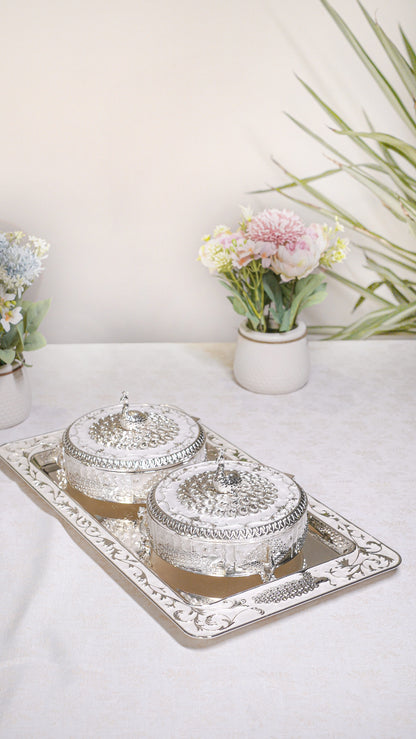 Royal Peacock German Silver Serving Set (3-Piece)