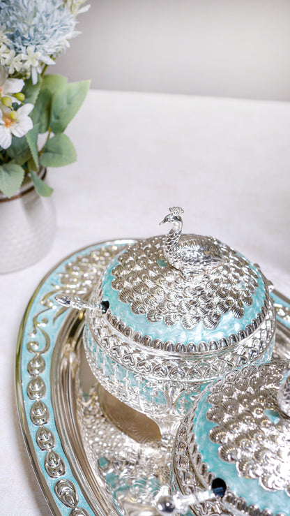 Royal Peacock German Silver Serving Set (3-Piece) – Oval Edition