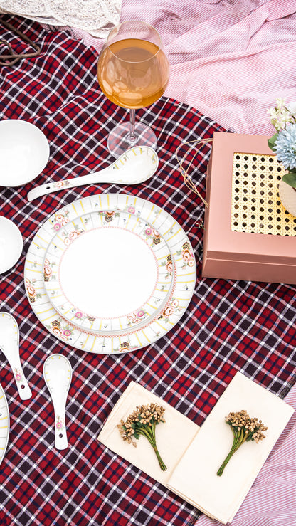 Blush Gilded Rose Dinner Set | 39 Pieces
